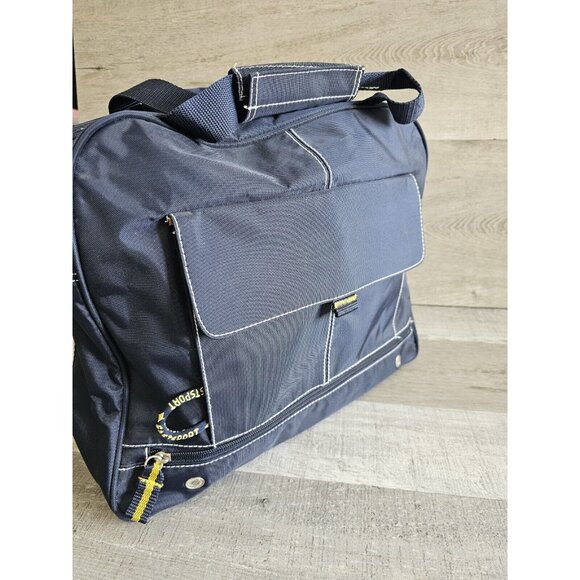 Vtg EASTSPORT Duffle Bag Navy Blue Medium Gym TRAVEL Weekender Duffle 1990s - Picture 1 of 12